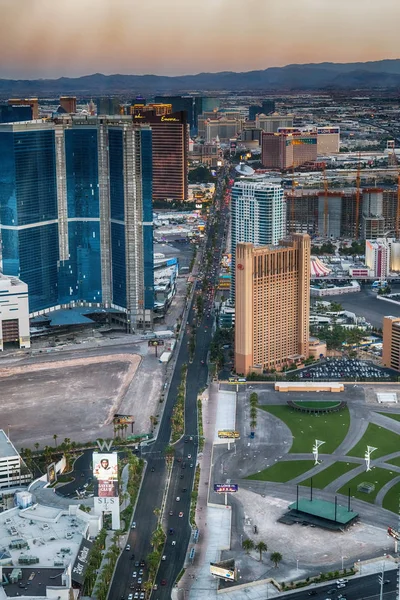 Las Vegas June 2018 Aerial View Strip Night Most Famous — Stock Photo, Image