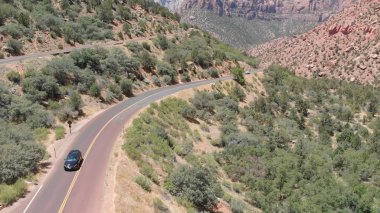 Zion National Park Peyzaj, Utah Hava Panoraması.