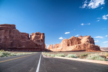 Arches National Park road, Utah.