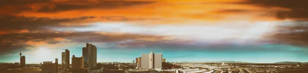 Las Vegas Nevada Luftaufnahme Bei Sonnenuntergang Stadtpanorama — Stockfoto