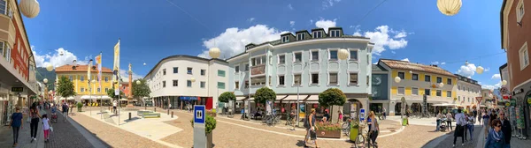 Lienz Österrike Juli 2017 Panoramautsikt Över Stadens Största Torg Staden — Stockfoto