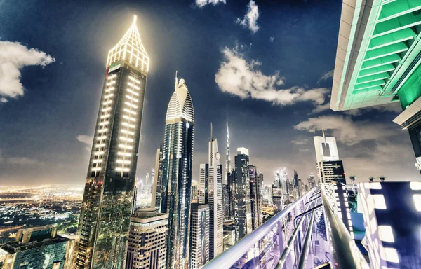 Dubai Émirats Arabes Unis Décembre 2016 Skyline Centre Ville Long — Photo