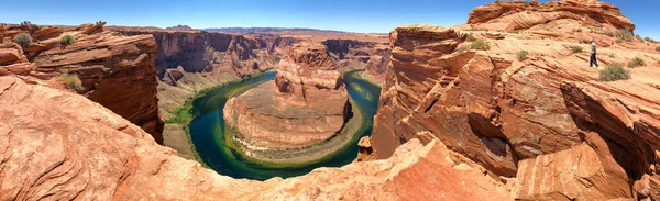 Panoramic View Horseshoe Bend Summer Season Page Arizona — Stock Photo, Image