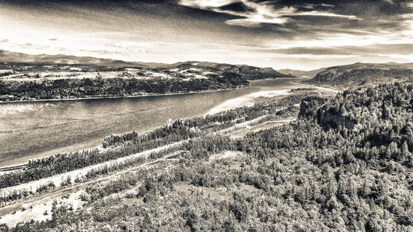 Pemandangan Udara Dari Columbia River Gorge Oregon — Stok Foto