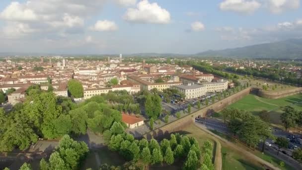 Lucca Antik Şehir Toskana Havadan Görünümü — Stok video