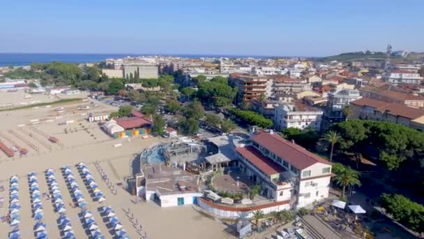 Αεροφωτογραφία Της Παραλίας Soverato Ακτογραμμή Καλαβρία Ιταλία Βίντεο — Αρχείο Βίντεο