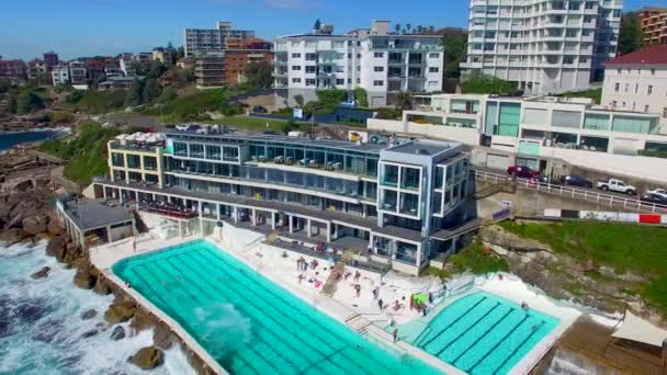 Incrível Vista Aérea Sydney Bondi Beach Edifícios Austrália Vídeo — Vídeo de Stock