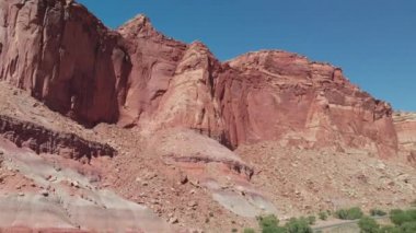 Capitol resif, Utah. Güzel yol boyunca Kanyon, panoramik