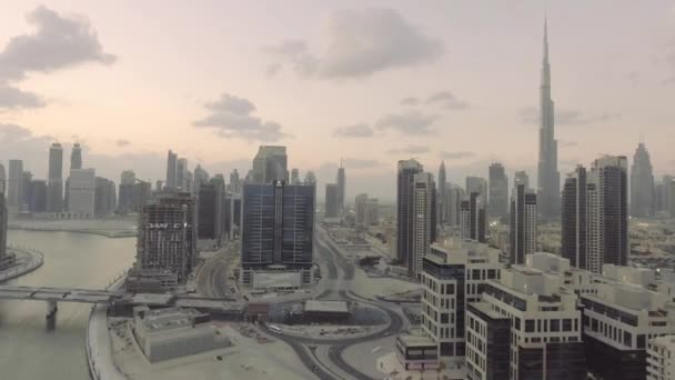 Vue Aérienne Des Gratte Ciel Dubaï Eau Vidéo — Video