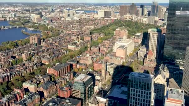 Boston Antenn Skyline Och Trafik Massachusetts Usa — Stockvideo