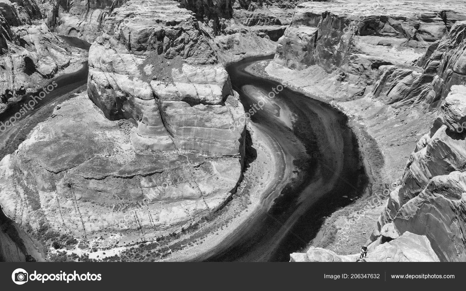 Aerial View Horseshoe Bend Arizona Usa Stock Photo by ©jovannig 206347632