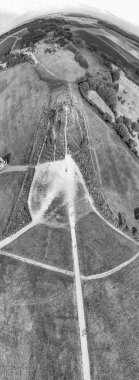 Drone ek yükü havadan görünümü haçlar Hill (Kryziu Kalnas). Siauliai, Litvanya ünlü dini sitedir.