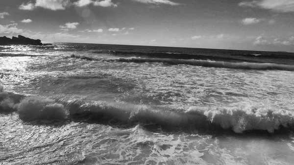 Ocean waves, aerial view from drone.