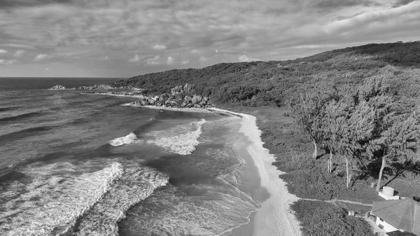 塞舌尔La Digue美丽海滩的空中景观 — 图库照片