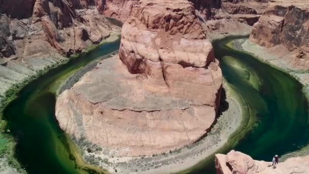 Vista Aérea Panorámica Horseshoe Bend Arizona — Vídeo de stock