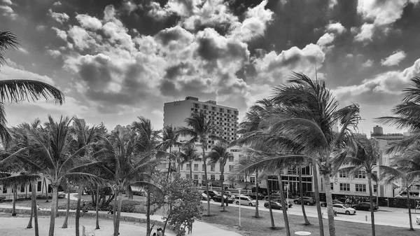 Skyline Miami Beach Drone Belo Dia Ensolarado Flórida — Fotografia de Stock