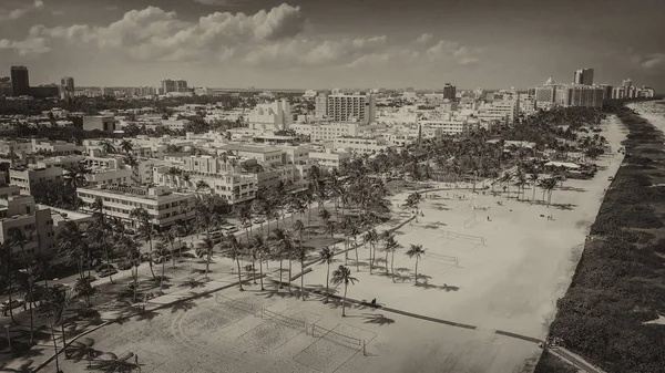 Vista Aérea Panorámica Costa Horizonte Miami Beach Florida — Foto de Stock