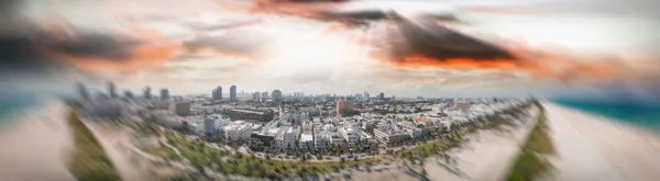 Vista Aérea Panorámica Costa Horizonte Miami Beach Florida — Foto de Stock