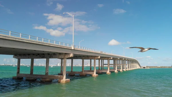 Vista Aérea Rickenbacker Causeway Miami — Fotografia de Stock