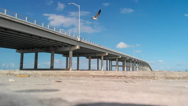 Vista Aérea Rickenbacker Causeway Miami — Fotografia de Stock