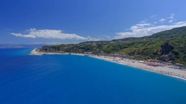 Tonnara Pláž Palmi Kalábrie Panoramatický Letecký Pohled Západ Slunce Letní — Stock fotografie