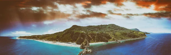 Vista Aérea Panorámica Playa Tonnara Calabria Con Scoglio Ulivo Italia — Foto de Stock