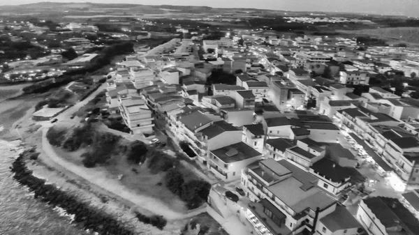 Panoramatický Pohled Noci Castella Vrtulníku Kalábrie Itálie — Stock fotografie