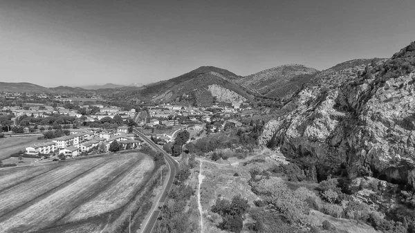 Bella Vista Aerea Panoramica Della Cava Marmo Italia Abbandonato Vecchie — Foto Stock