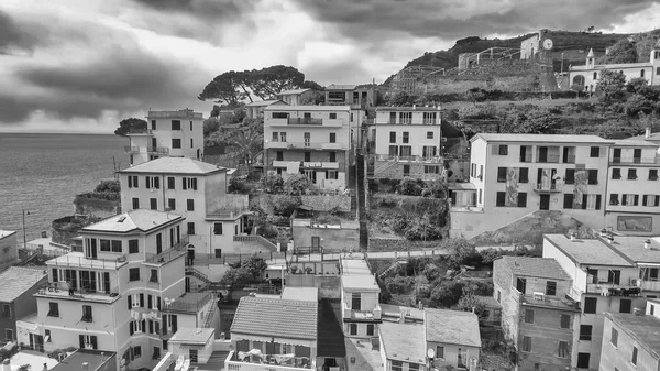 Mooie Luchtfoto Van Riomaggiore Stadslandschap Cinque Terre — Stockfoto