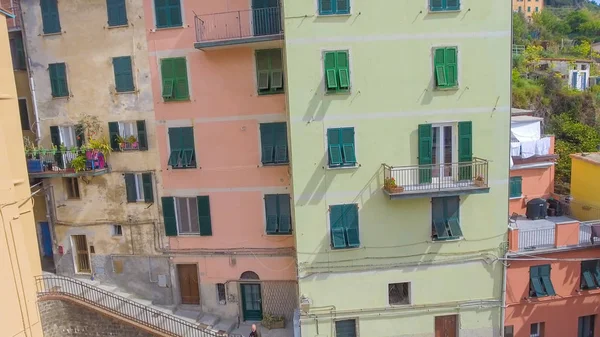 Beautiful Panoramic Aerial View Riomaggiore Cinque Terre Italy — Stock Photo, Image