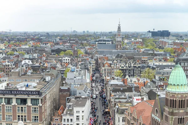 Amsterdam Netherlands March 2015 Aerial View City Buildings Ежегодно Город — стоковое фото