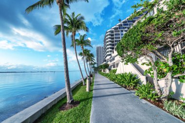 Şafakta, Miami Brickell anahtar oceanfront.