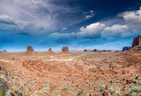 Panorámás Hang Nézet Monument Valley Forgatókönyv Látogató Központ — Stock Fotó