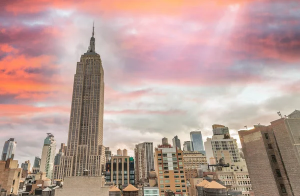 Sonbaharda New York Manhattan Günbatımı Manzarası — Stok fotoğraf