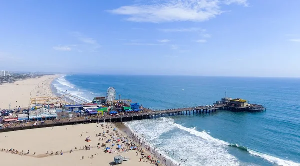 Santa Monica Pier Luftaufnahme Kalifornien Vereinigte Staaten — Stockfoto