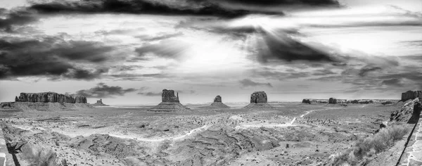 Vista Aérea Panorámica Del Paisaje Monument Valley Atardecer Vista Blanco — Foto de Stock