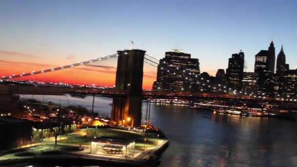 Beroemde Brooklyn Bridge New York Verenigde Staten — Stockvideo