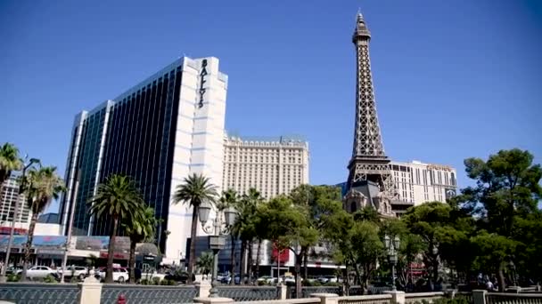Las Vegas Juli 2018 Weergave Van Bellagio Casino Het Zomerseizoen — Stockvideo