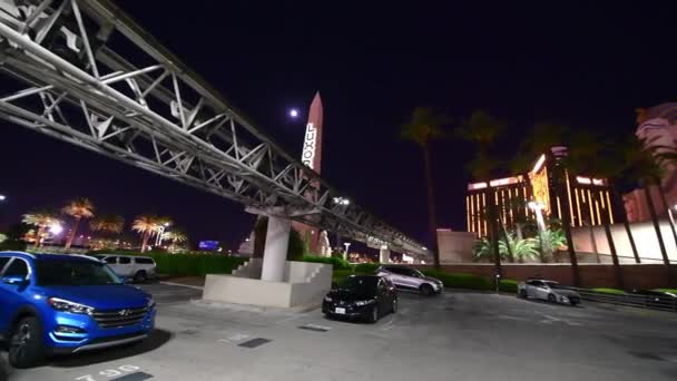 Las Vegas Junio 2018 Vista Aérea Ciudad Por Noche Las — Vídeo de stock