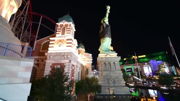 Las Vegas Juni 2018 Luchtfoto Stadszicht Nachts Las Vegas Wereld — Stockvideo