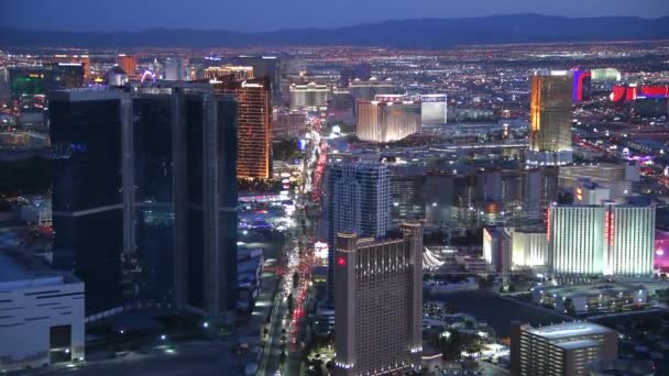 Las Vegas Juni 2018 Aerial Stadsutsikt Natten Las Vegas Världens — Stockvideo