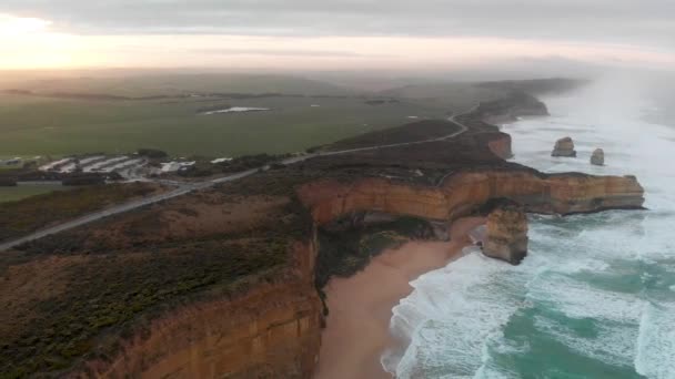 Underbar Utsikt Över Apostlar Victoria Australien Video — Stockvideo