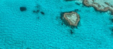 Kalp Adası - mercan kayalığı, Avustralya'nın hava havai görünümü.