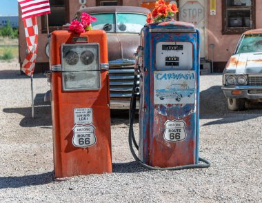 Vintage eski benzin istasyonu tarihi Route 66