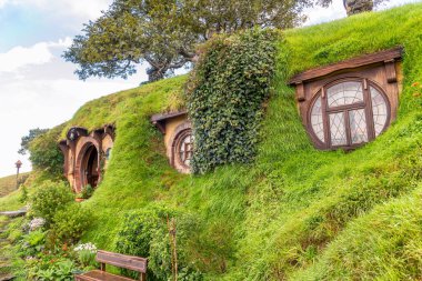Matamata, New Zealand. Hobbiton - Movie set - Lord of the rings. clipart