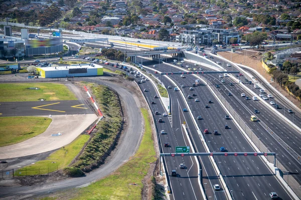 Vista Aérea Carretera Principal Interestatal Melbourne Australia — Foto de Stock