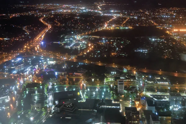 Auckland Natten Sett Från Luften Nya Zeeland — Stockfoto