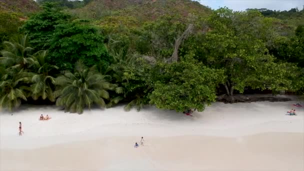 Imagens Cênicas Pessoas Passando Tempo Praia Areia — Vídeo de Stock