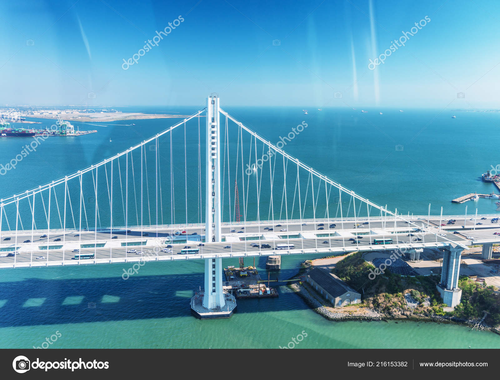 Beautiful Aerial View San Francisco Bay Bridge — Stock Photo © jovannig