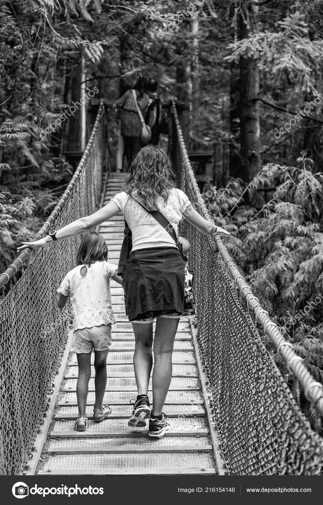 Visitors Exploring Capilano Suspension Bridge Park North Vancouver